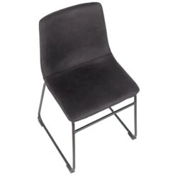 Drake Modern Industrial Faux Leather Dining Chair, Dark Grey 11 Drake Modern Industrial Faux Leather Dining Chair, Dark Grey -Hot Sale Furniture Shop drake modern industrial faux leather dining chair dark grey 5