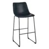 Drake Navy Blue Faux Leather Barstool