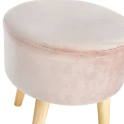 Emmy Rose Velvet Round Wooden Leg Ottoman 5 Emmy Rose Velvet Round Wooden Leg Ottoman -Hot Sale Furniture Shop emmy rose velvet round wooden leg ottoman 2
