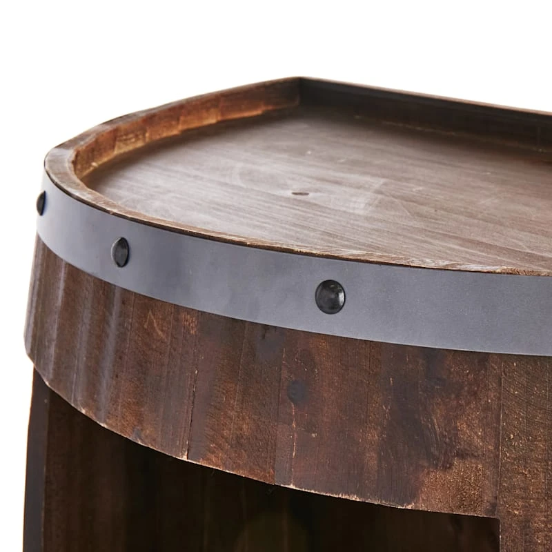 Faux Wine Barrel 2 Tier Display Shelf 4 Faux Wine Barrel 2 Tier Display Shelf - Image 4
