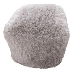 Faye Shag Pouf, Grey