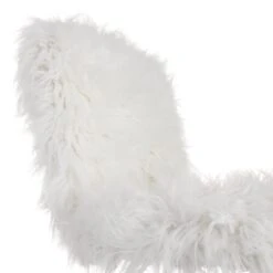 Fiona Adjustable Office Chair, White Faux Fur -Hot Sale Furniture Shop fiona adjustable office chair white faux fur 2