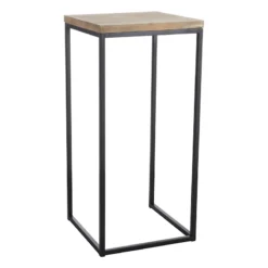 Fiona Wood Top Plant Stand With Metal Base, Large