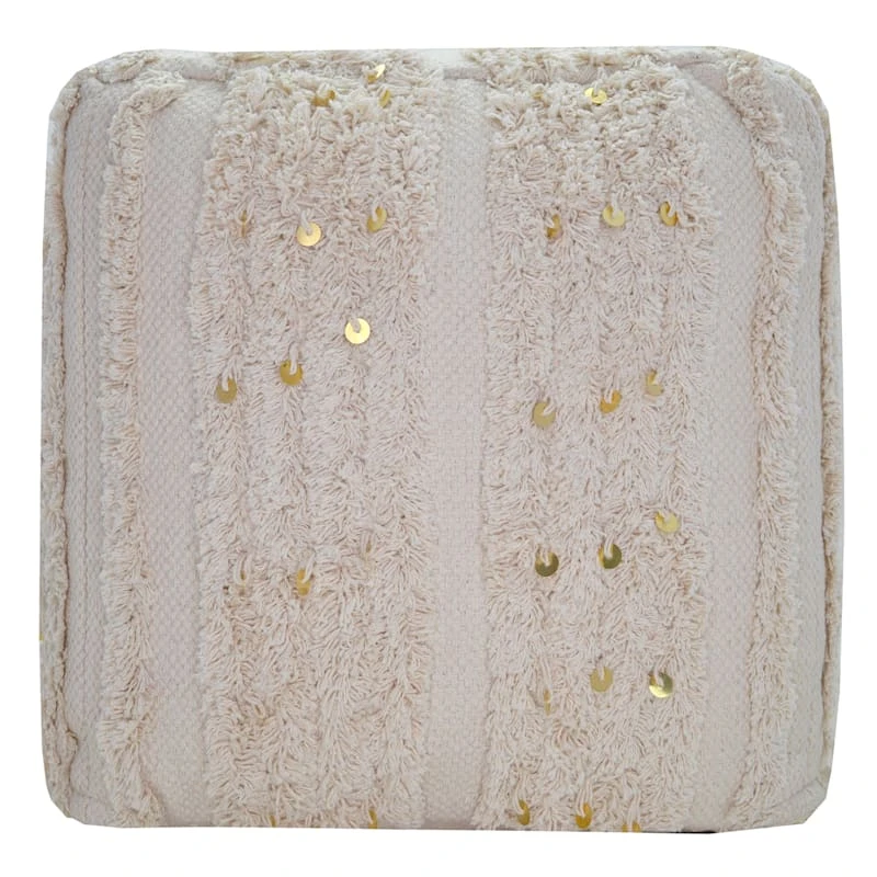 Found & Fable Amala Sequin Tufted Pouf 2 Found & Fable Amala Sequin Tufted Pouf - Image 2
