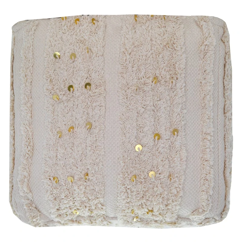 Found & Fable Amala Sequin Tufted Pouf 3 Found & Fable Amala Sequin Tufted Pouf - Image 3