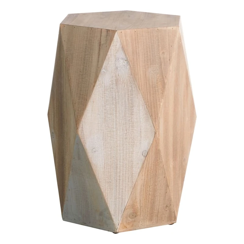Found & Fable Hexagon Wood Stool Accent Table 1 Found & Fable Hexagon Wood Stool Accent Table