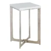 Found & Fable Judd Silver Accent Table With Marble Top