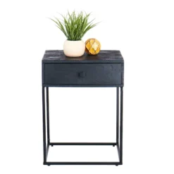 Found & Fable Kayla Rustic Black Nightstand 6 Found & Fable Kayla Rustic Black Nightstand -Hot Sale Furniture Shop found fable kayla rustic black nightstand 2