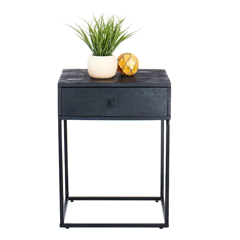 Found & Fable Kayla Rustic Black Nightstand 3 Found & Fable Kayla Rustic Black Nightstand - Image 3