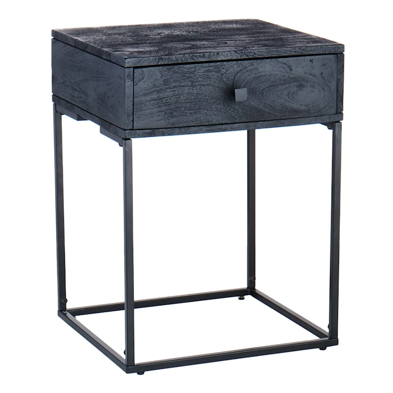 Found & Fable Kayla Rustic Black Nightstand 1 Found & Fable Kayla Rustic Black Nightstand