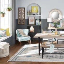 Found & Fable Loggy Wood & Metal Dining Table, 71" -Hot Sale Furniture Shop found fable loggy wood metal dining table 71 4