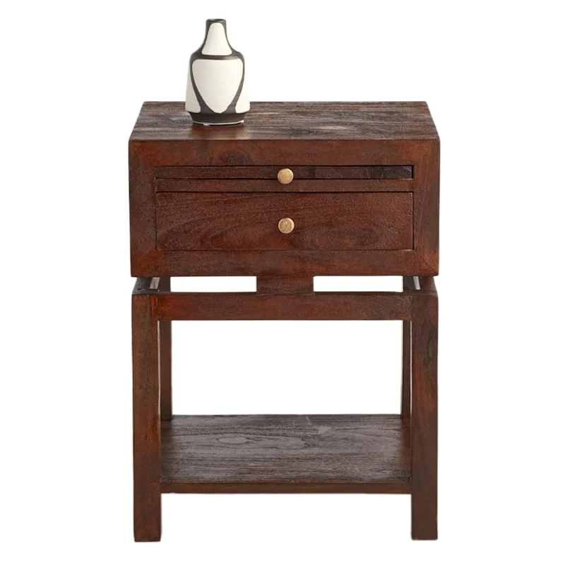 Found & Fable Maddison Chestnut Wood Side Table With Drawer 4 Found & Fable Maddison Chestnut Wood Side Table With Drawer - Image 4