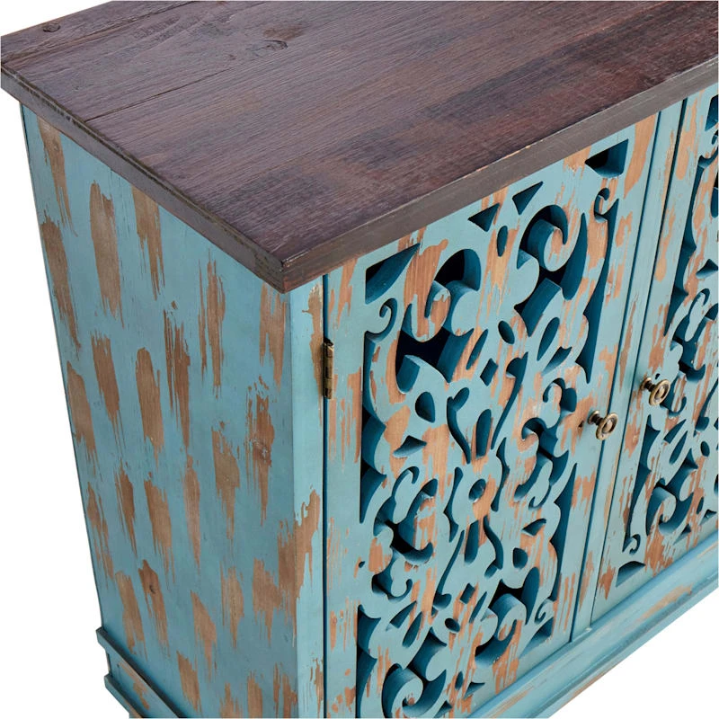 Found & Fable Northfield 3-Door Distressed Cabinet 4 Found & Fable Northfield 3-Door Distressed Cabinet - Image 4