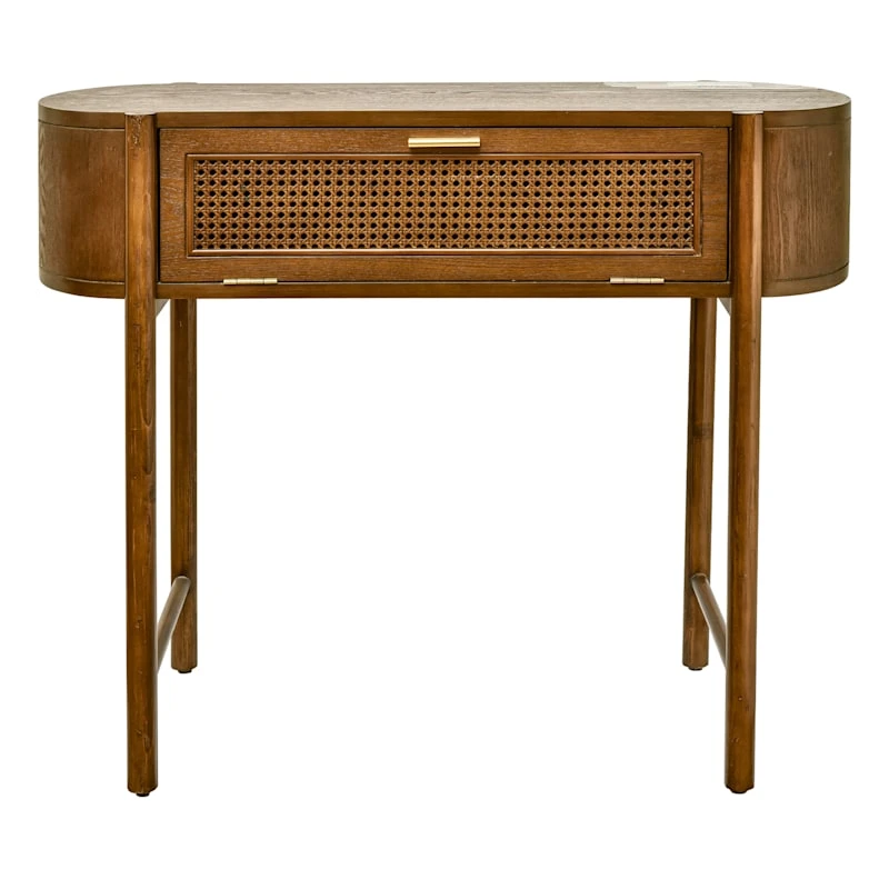 Found & Fable Reston Round Corner Wooden Console Table 2 Found & Fable Reston Round Corner Wooden Console Table - Image 2