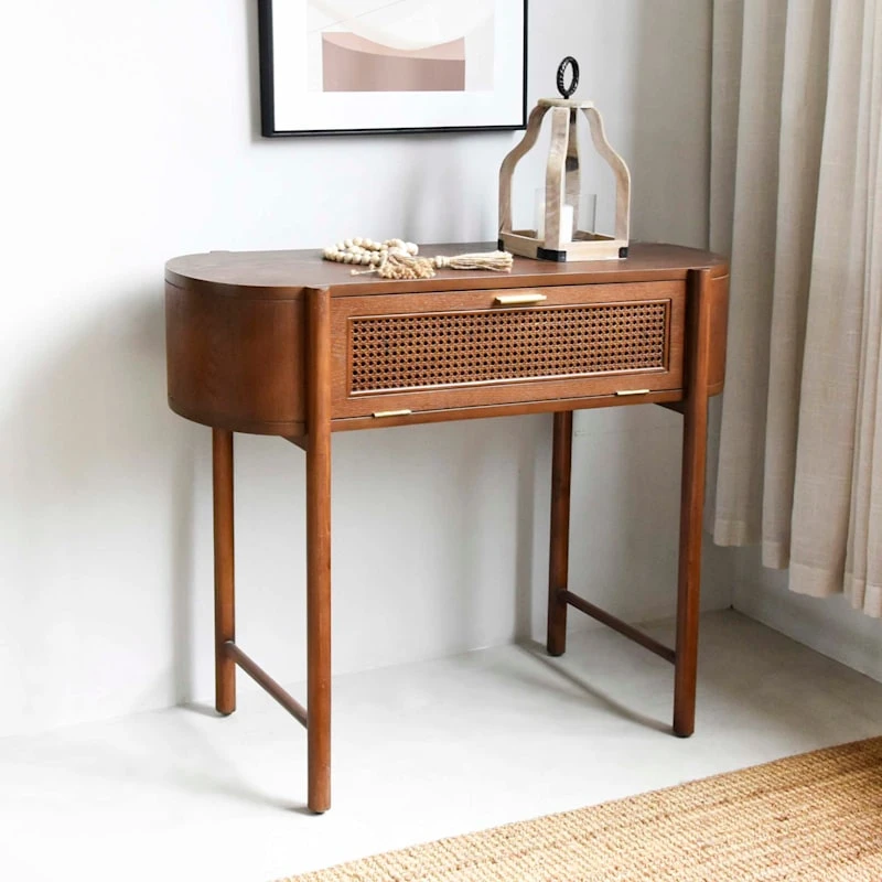 Found & Fable Reston Round Corner Wooden Console Table 7 Found & Fable Reston Round Corner Wooden Console Table - Image 7