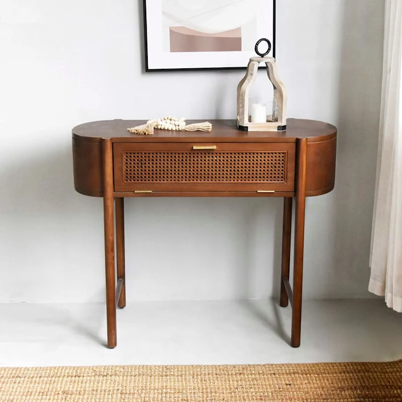 Found & Fable Reston Round Corner Wooden Console Table 8 Found & Fable Reston Round Corner Wooden Console Table - Image 8