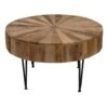 Found & Fable Round Mango Wood Coffee Table With Metal Hairpin Legs, Mango