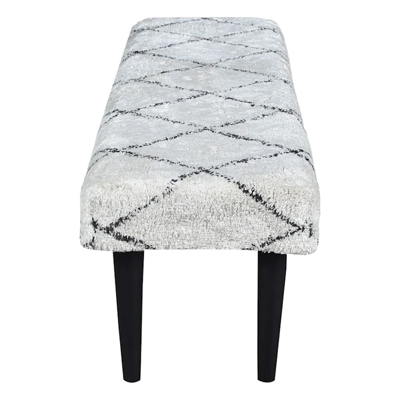 Found & Fable Zuri Cream & Black Tufted Bench 4 Found & Fable Zuri Cream & Black Tufted Bench - Image 4