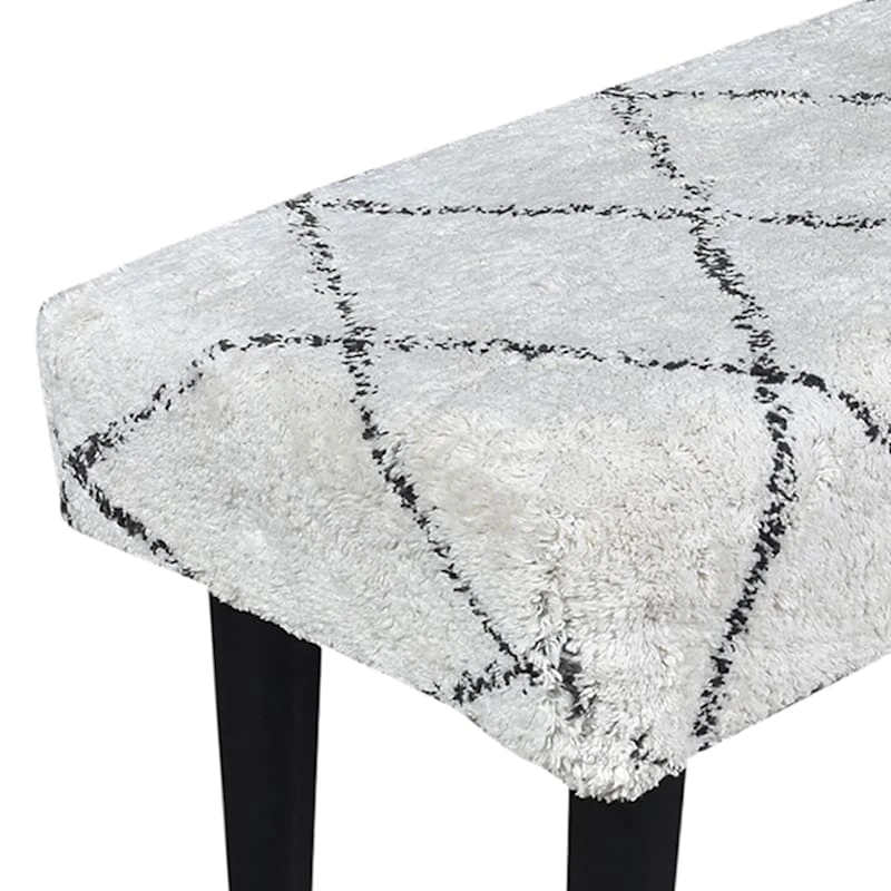 Found & Fable Zuri Cream & Black Tufted Bench 7 Found & Fable Zuri Cream & Black Tufted Bench - Image 7