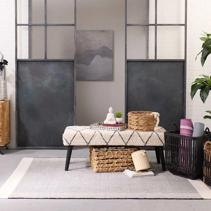 Found & Fable Zuri Cream & Black Tufted Bench 9 Found & Fable Zuri Cream & Black Tufted Bench - Image 9