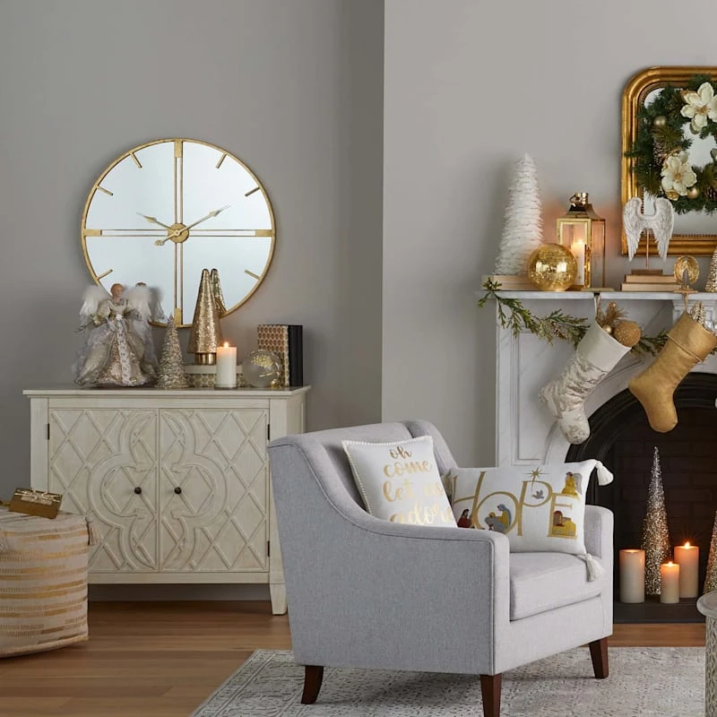 Gold Foil Print Tassel Pouf 2 Gold Foil Print Tassel Pouf - Image 2