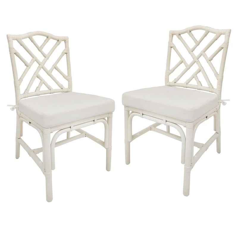 Grace Mitchell Set Of 2 Dana White Rattan Dining Chair 1 Grace Mitchell Set Of 2 Dana White Rattan Dining Chair