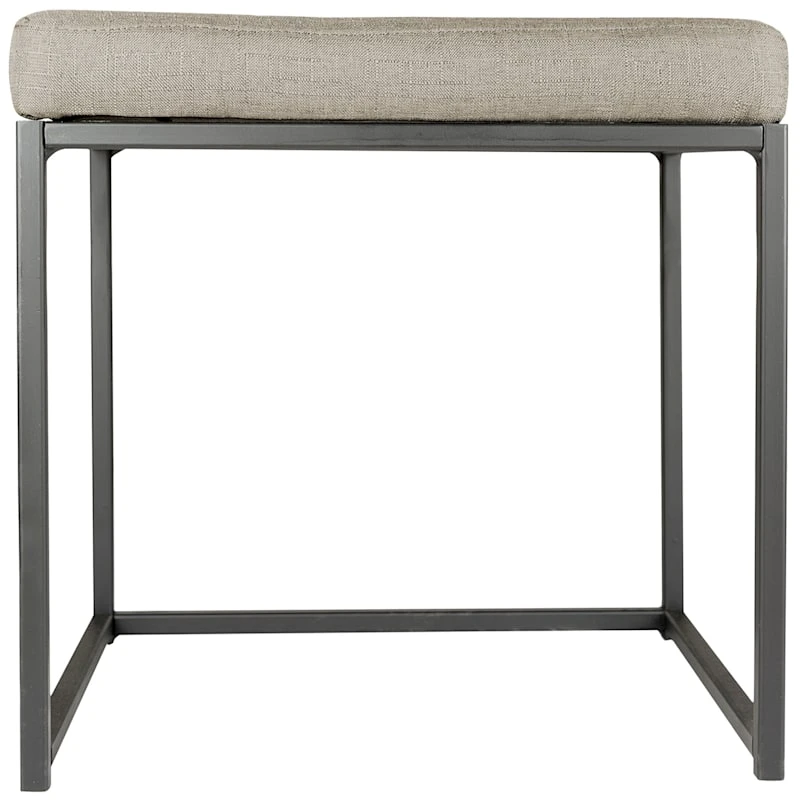 Grey Rectangle Vanity Stool 2 Grey Rectangle Vanity Stool - Image 2