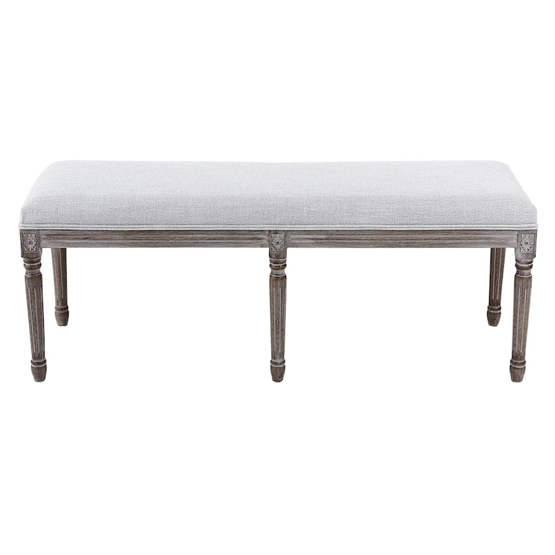 Heritage Light Grey Linen Bench 2 Heritage Light Grey Linen Bench - Image 2