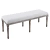 Heritage Light Grey Linen Bench