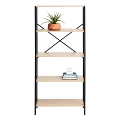 Honeybloom 4-Tier Burnaby Wood & Metal Shelf -Hot Sale Furniture Shop honeybloom 4 tier burnaby wood metal shelf 2