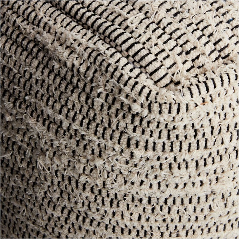 Honeybloom Black & Cream Pouf 2 Honeybloom Black & Cream Pouf - Image 2