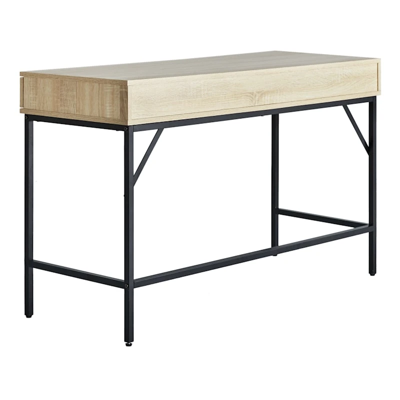 Honeybloom Burnaby 2-Drawer Wood & Metal Desk 2 Honeybloom Burnaby 2-Drawer Wood & Metal Desk - Image 2