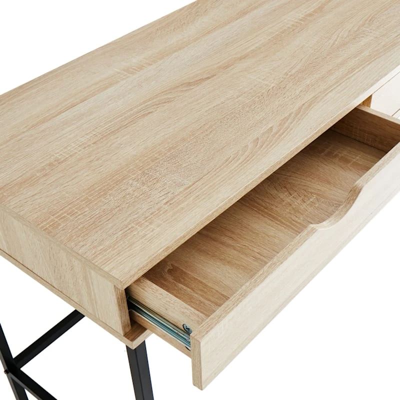 Honeybloom Burnaby 2-Drawer Wood & Metal Desk 6 Honeybloom Burnaby 2-Drawer Wood & Metal Desk - Image 6