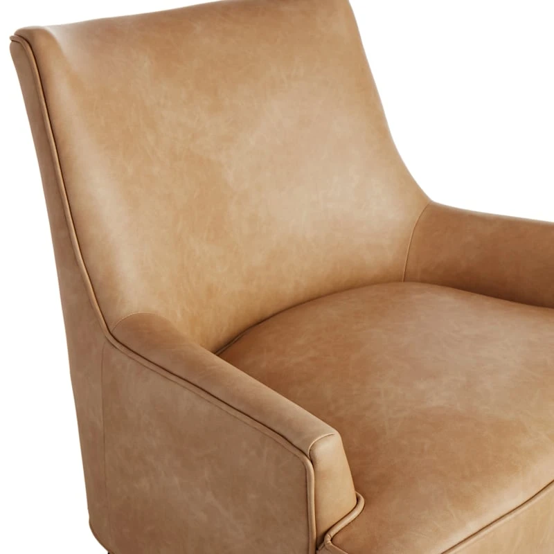 Honeybloom Colton Armchair Faux Leather Buff 4 Honeybloom Colton Armchair Faux Leather Buff - Image 4