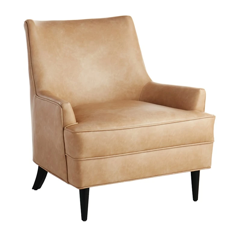 Honeybloom Colton Armchair Faux Leather Buff 1 Honeybloom Colton Armchair Faux Leather Buff
