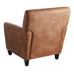 Honeybloom Dylan Brown Faux Leather Armchair -Hot Sale Furniture Shop honeybloom dylan brown faux leather armchair 2