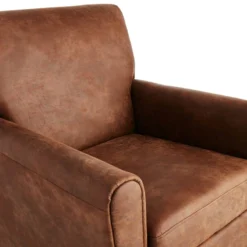 Honeybloom Dylan Brown Faux Leather Armchair -Hot Sale Furniture Shop honeybloom dylan brown faux leather armchair 3