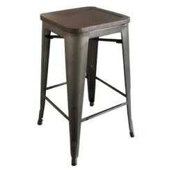 Honeybloom Ennis Metal Counter Stool, 24"