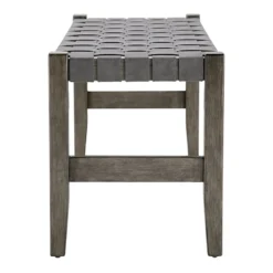 Honeybloom Faux Leather Dark Grey Strap Bench 5 Honeybloom Faux Leather Dark Grey Strap Bench -Hot Sale Furniture Shop honeybloom faux leather dark grey strap bench 2