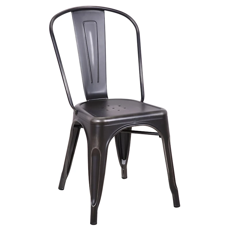 Honeybloom Idris Black Metal Dining Chair 1 Honeybloom Idris Black Metal Dining Chair