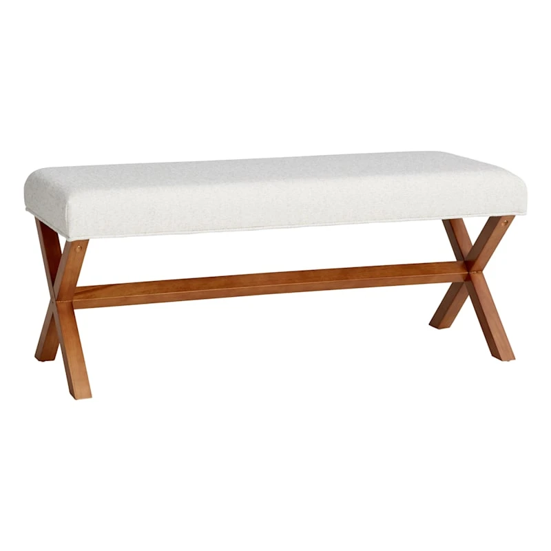 Honeybloom Jordan Chenille Bench, Ivory 1 Honeybloom Jordan Chenille Bench, Ivory