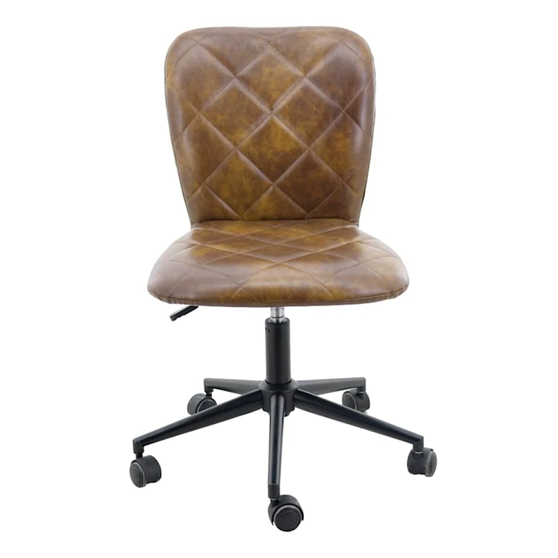 Honeybloom Quinton Quilted Faux Leather Office Chair 2 Honeybloom Quinton Quilted Faux Leather Office Chair - Image 2