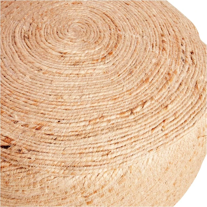 Honeybloom Round Jute Spiral Pouf 2 Honeybloom Round Jute Spiral Pouf - Image 2