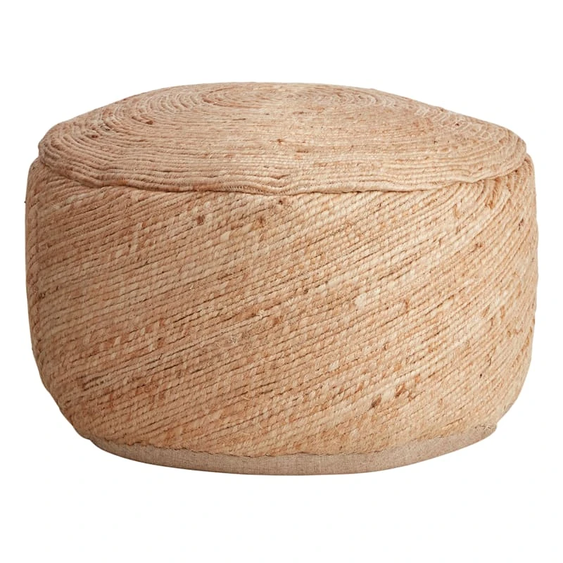 Honeybloom Round Jute Spiral Pouf 1 Honeybloom Round Jute Spiral Pouf