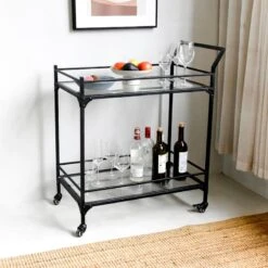 Honeybloom Sage Frost Bar Cart -Hot Sale Furniture Shop honeybloom sage frost bar cart 4