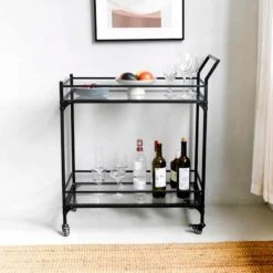 Honeybloom Sage Frost Bar Cart -Hot Sale Furniture Shop honeybloom sage frost bar cart 5