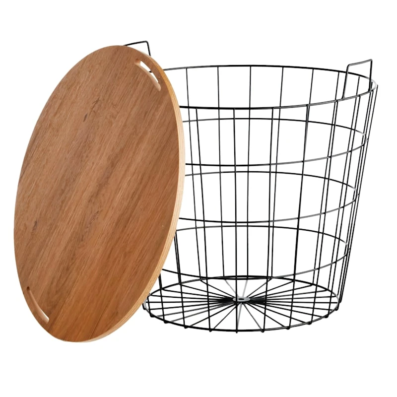 Honeybloom Wire Basket Storage Table 2 Honeybloom Wire Basket Storage Table - Image 2