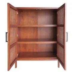 Honeybloom Wood Rattan Door Cabinet -Hot Sale Furniture Shop honeybloom wood rattan door cabinet 3