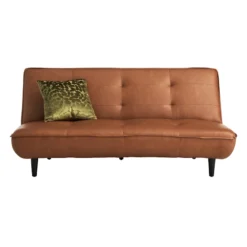Honeybloom Wyatt Push Back Sofa, Cognac Faux Leather 6 Honeybloom Wyatt Push Back Sofa, Cognac Faux Leather -Hot Sale Furniture Shop honeybloom wyatt push back sofa cognac faux leather 2