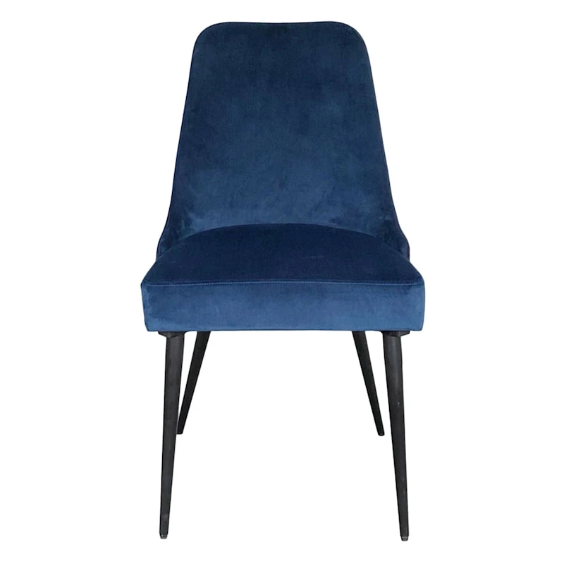 Indigo Blue Velvet Dining Chair 2 Indigo Blue Velvet Dining Chair - Image 2